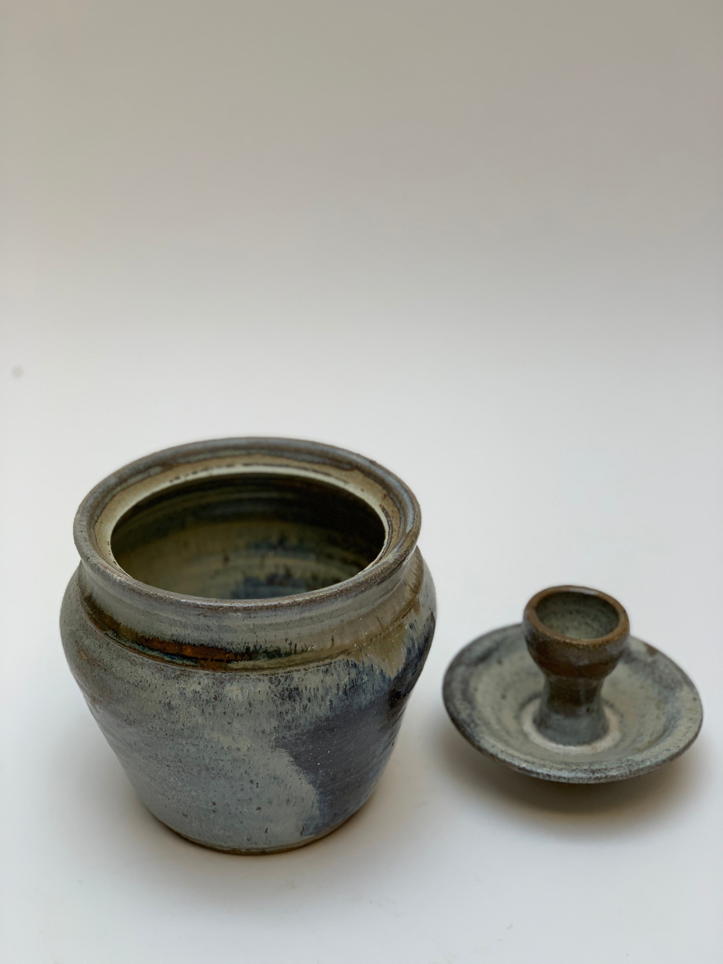 Medium Vintage Ceramic Lidded Vessel