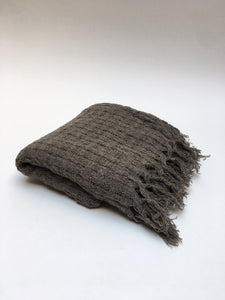 Wabi-Sabi Wool Blanket in Dark Gray