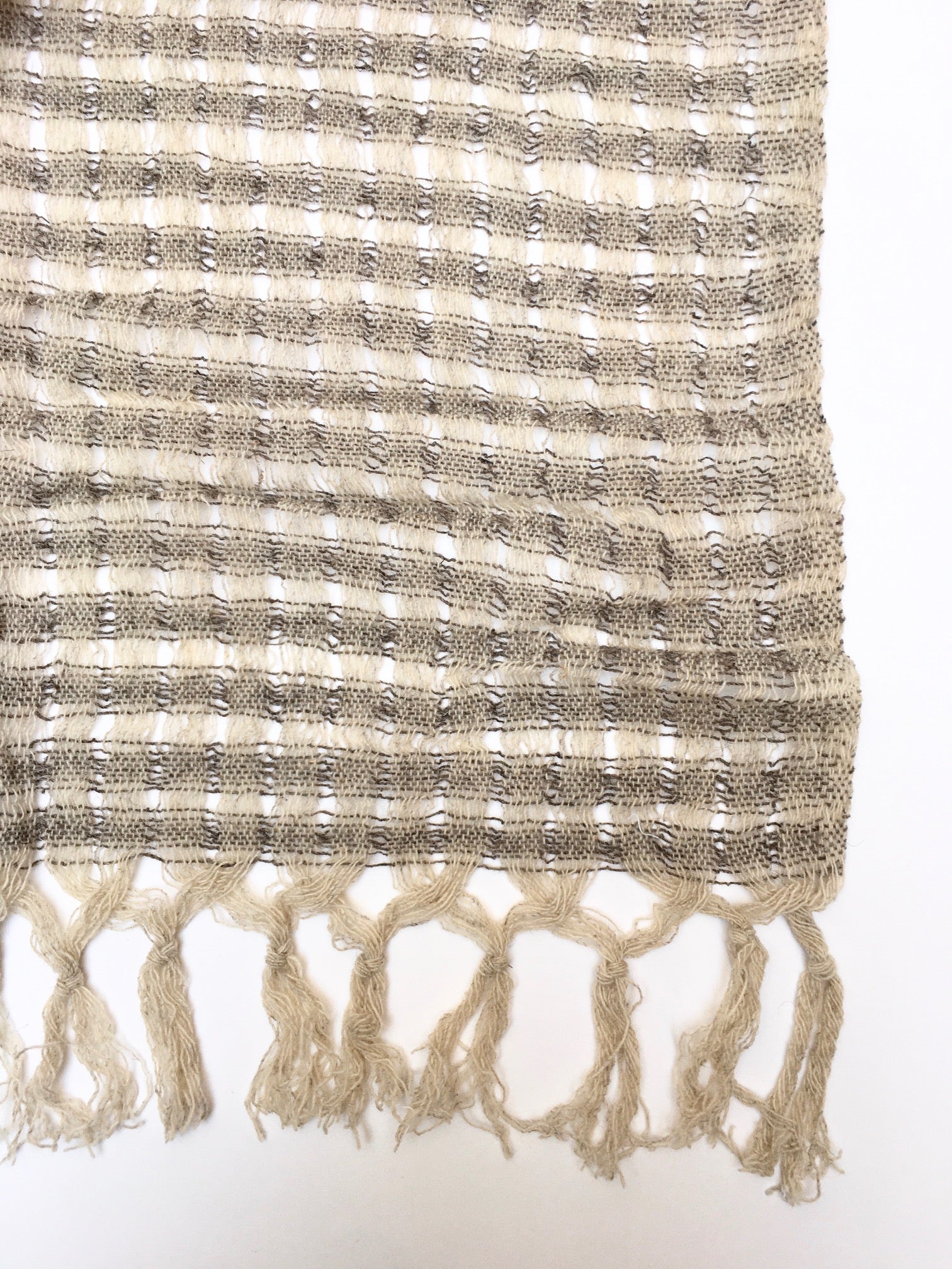 Wabi-Sabi Wool Throw Blanket in Natural