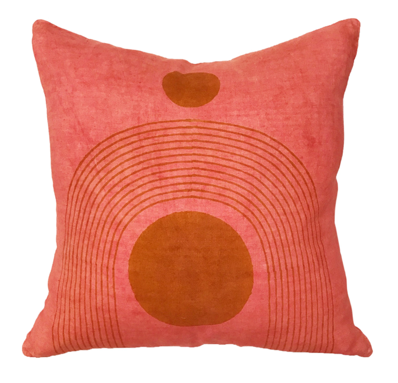 Block Shop Palace Pillow in Coral