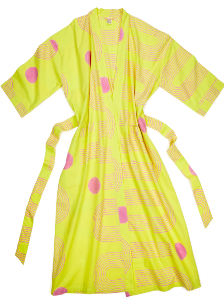 Block Shop Sidewinder Robe in Limeade