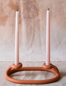 Duo Coil Ceramic Candlestick